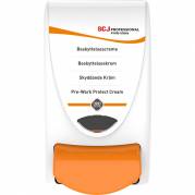 Dispenser, SCJ Professional Protect, 1000 ml, hvid, plast, manuel, med orange knap,1,0 ml pr. dosering *Denne vare tages ikke retur*