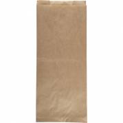 Brødpose, 37,5x8x16cm, brun, papir, med sidefals