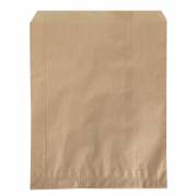 Brødpose, 33,5x21cm, brun, papir, uden rude