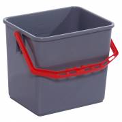 Inventarspand, Tina Trolleys, 24x19x22cm, 6 l, gr&Atilde;&yen;, PP, med r&Atilde;&cedil;d hank *Denne vare tages ikke retur*