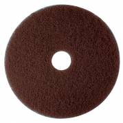 Gulvrondel, 3M Scotch-Brite, 20", &Atilde;&tilde;505mm, brun, 85 mm, polyester/RPET, til fjernelse af polish og opskuring *Denne vare tages ikke retur*