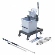 Starts&Atilde;&brvbar;t, Vileda UltraSpeed Pro Ready To Go, 25 l, gr&Atilde;&yen;, polyester/pulverlakeret st&Atilde;&yen;l/PP/st&Atilde;&yen;l, 40 cm, med h&Atilde;&yen;ndpresse *Denne vare tages ikke retur*