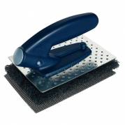 Skurefiber med h&Atilde;&yen;ndtag, Vileda, 13x8,5x8cm, bl&Atilde;&yen;, metal/plast, grov skureeffekt *Denne vare tages ikke retur*