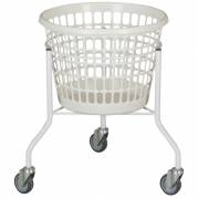 Vaskerivogn, 530x530x600mm, 32 l, hvid, pulverlakeret st&Atilde;&yen;l/plast/gummi, med 3 hjul, rund *Denne vare tages ikke retur*