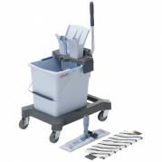 Starts&Atilde;&brvbar;t, Vileda UltraSpeed Pro, 25 l, gr&Atilde;&yen;, polyester/pulverlakeret st&Atilde;&yen;l/PP/st&Atilde;&yen;l, 40 cm, med h&Atilde;&yen;ndpresse