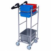 Reng&Atilde;&cedil;ringsvogn, Tina Trolleys ERGO Kompakt, model 1, s&Atilde;&cedil;lv, pulverlakeret st&Atilde;&yen;l *Denne vare tages ikke retur*