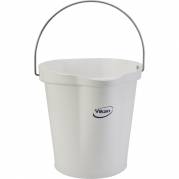 Spand til f&Atilde;&cedil;devarer, Vikan, 12 l, hvid, PP/rustfrit st&Atilde;&yen;l, med h&Atilde;&brvbar;ldetud