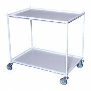 Rullebord, Tina Trolleys, 940x600x890mm, hvid, pulverlakeret st&Atilde;&yen;l, med 2 hylder, slingrekant, mellem *Denne vare tages ikke retur*