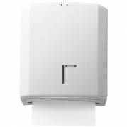 Dispenser, Katrin, Maxi, 13,2x27,5x33cm, hvid, rustfrit st&Atilde;&yen;l, til h&Atilde;&yen;ndkl&Atilde;&brvbar;deark maks dybde 11 cm og maks bredde 26,5 cm *Denne vare tages ikke retur*