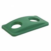 L&Atilde;&yen;g, Rubbermaid Slim Jim, gr&Atilde;&cedil;n, med 2 huller, til kildesortering af flasker, d&Atilde;&yen;ser og kopper/glas, tungt affald muligt *Denne vare tages ikke retur*