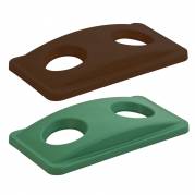 L&Atilde;&yen;g, Rubbermaid Slim Jim, brun, med 2 huller, til kildesortering af flasker, d&Atilde;&yen;ser og kopper/glas, tungt affald muligt *Denne vare tages ikke retur*