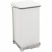 Pedalspand, hvid, med poseholder, brandsikker, d&aelig;mpet lukkemekanisme, 45 l