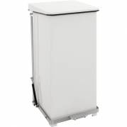 Affaldsspand, hvid, med poseholder, brandsikker, d&aelig;mpet lukkemekanisme, 90 l