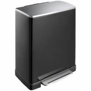 Pedalspand, EKO E-cube, 46 l, sort, 2-rums *Denne vare tages ikke retur*