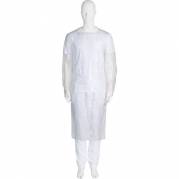 Engangs&aelig;rmeforkl&aelig;de med tommelfingerhuller, ABENA, 120x112cm, 30 micron, transparent, LDPE, enkeltforpakket, usteril, engangs