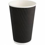 Kaffeb&aelig;ger, ABENA Gastro, 13,4cm, &Oslash;9cm, 48 cl, 48 cl, sort, pap/PE, 16 oz, ripple wall