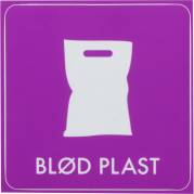 Piktogram, 6x6cm, lilla, folie, til blød plast, selvklæbende