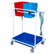 Reng&Atilde;&cedil;ringsvogn, Tina Trolleys, 760x440x950mm, s&Atilde;&cedil;lv, aluminium/plast, til fugtsystem, med tilbeh&Atilde;&cedil;r