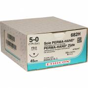 Sutur, Silk, 45cm, sort, fibroin, 6-0, FS-3 n&Atilde;&yen;l, multifil *Denne vare tages ikke retur*