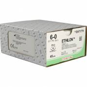 Sutur, Ethilon II, 45cm, sort, PA, 6-0, FS-3 n&Atilde;&yen;l, monofil, EH7177H *Denne vare tages ikke retur*