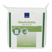 Papirvaskeklud, ABENA, 3-lags, 19x19cm, hvid, pakket i pose &Atilde;&iexcl; 125 stk, engangs