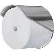 Dispenser, Tork T7, 14x14x12cm, gr&Atilde;&yen;, rustfrit st&Atilde;&yen;l, til toiletpapir uden hylse *Denne vare tages ikke retur*