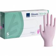 Undersøgelseshandske, ABENA Classic Sensitive, S, pink, nitril, pudderfri