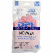 Latexhandske, DPL Nova 45, 9, pink, latex, indvendig velourisering