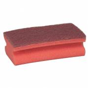 Skuresvamp, 3M Scotch-Brite 56, 130x45x70mm, r&Atilde;&cedil;d, nylon/plast/polyester, fin skureeffekt, ridsefri *Denne vare tages ikke retur*