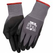 Fingerdyppet nitrilhandske, THOR Flex, 7, sort, nitril/polyester, lycra overh&aring;nd