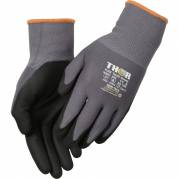 Fingerdyppet nitrilhandske, THOR Flex, 8, sort, polyester/nitril, lycra overh&Atilde;&yen;nd