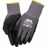 Nitrilhandske, fingerdyppet, THOR Flex, 10, sort, nitril/polyester, Spandex overh&aring;nd