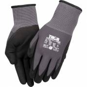Nitrilhandske, fingerdyppet, THOR Flex, 11, sort, nitril/polyester, Spandex overh&aring;nd