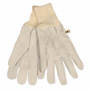 Gedeskindshandske, THOR, 10, hvid, gedeskind, ribkant