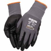 Fingerdyppet nitrilhandske, ODIN Flex, 8, gr&aring;, nitril/polyester, lycra overh&aring;nd