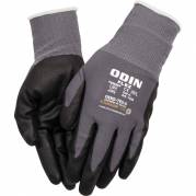 Fingerdyppet nitrilhandske, ODIN Flex, 9, gr&aring;, nitril/polyester, lycra overh&aring;nd