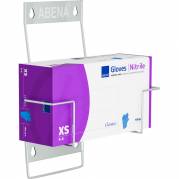 Handskestativ, ABENA Flexi rack, 12,5cm x 260x197mm, s&oslash;lv, rustfrit st&aring;l, til 1 &aelig;ske, justerbar