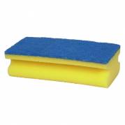 Skuresvamp, 14,3x6,9x4,5cm, bl&aring;, nylon/polyester/polyether, medium skureeffekt