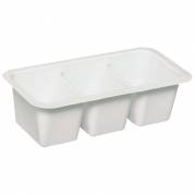Plastbakke, 10x5x2,5cm, 75 ml, 75 ml, hvid, PS, 3-rums
