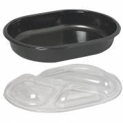 Bakke, 23,8x17,6x4cm, 1000 ml, sort, PP, 1-rums, 1000 ml, menuserie, hovedret *Denne vare tages ikke retur*