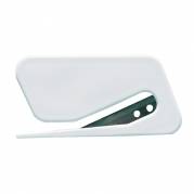 L&Atilde;&yen;gfolie kniv, 7,5x4cm, hvid, plast/metal, til l&Atilde;&yen;gfolie