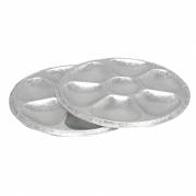 Anretningstallerken, 1,5cm, &Atilde;&tilde;27,6cm, 33 cl, 110 micron, s&Atilde;&cedil;lv, aluminium, 7-rums, rund *Denne vare tages ikke retur*