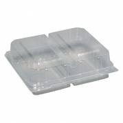 Sm&Atilde;&cedil;rrebr&Atilde;&cedil;dsbakke, 16x14,5x5cm, klar, RPET, 2-rums, med h&Atilde;&brvbar;ngslet l&Atilde;&yen;g