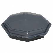 Plastbakke, 23x23x5cm, 1000 ml, 1000 ml, sort, PS, med h&aelig;ngslet l&aring;g, octaview