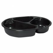 Bakke, 23,8x17,6x4,5cm, 960 ml, sort, CPET, 3-rums, 210/295/450 ml, menuserie, hovedret