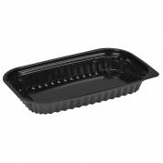 Sushi bakke, ABENA, 22,8x14x2,9cm, 400 ml, sort, PS, mellem