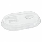 Snap-on l&Atilde;&yen;g, 17,6x11,6x2cm, klar, APET, oval, med bestikholder *Denne vare tages ikke retur*