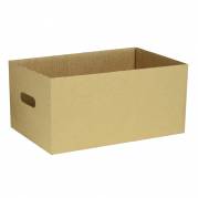 Transportkasse, 38x24,5x18cm, brun, pap, 1-rums, lille, med h&Atilde;&yen;ndtag