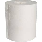 Håndklæderulle, ABENA Care-Ness Excellent, 2-lags, Midi, 153m x 19,6cm, Ø19,5cm, hvid, nyfiber, uden hylse