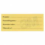 Label, 3M Post-it, 5,5x2,4cm, gul, til m&Atilde;&brvbar;rkning af f&Atilde;&cedil;devarer, 50 ark pr. blok
